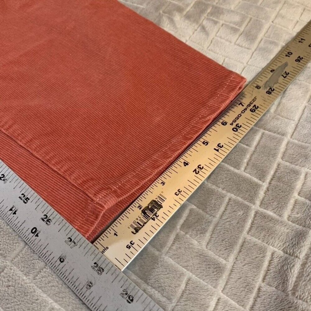 J Crew Womens 32 Corduroy Jeans Coral Orange Slim Straight High Rise Stretch - Picture 9 of 13